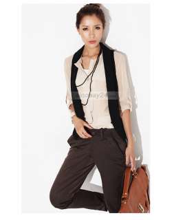 C51037 Womens Formal Business Slim Polyester Lined Vest Black Vests 