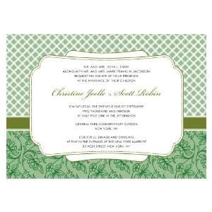  Eclectic Patterns Invitation   Classical Green Office 