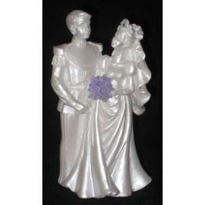 Cinderella Prince and Princess Pearl White Cake Topper with Lavender 