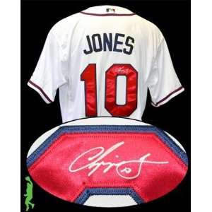  Chipper Jones Signed Auto Atlanta Braves Home Baseball Jersey 