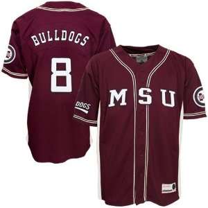 Mississippi State Bulldogs #8 Maroon Rocket Baseball Jersey  