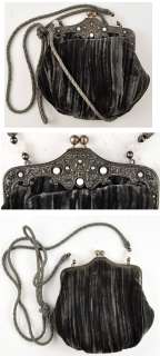 Black Vintage Handbags/Purses Sterling Frame  
