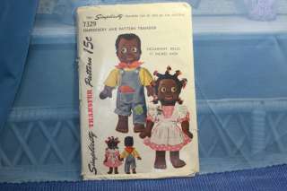 Vintage 1947 SIMPLICITY Pattern Piccaninny Dolls Negro Black Americana 