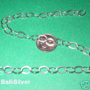 10 ft Sterling Silver BULK Flat OVAL Cable Chain 6x8mm  