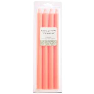   Candles   Rustic Tapers 4pc Clamshell 12in Coral