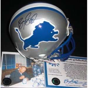  Barry Sanders Autographed Detroit Lions Mini Helmet 