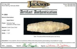   jackson coa made from pretty carter cave chert this is a kentucky type