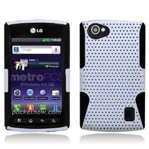  LG Optimus M+ MS695 Case   White Apex Hard Hybrid Gel 