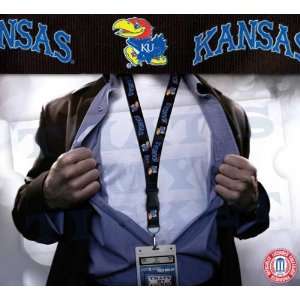  Kansas NCAA Lanyard Key Chain and Ticket Holder   Black 