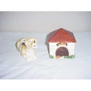  Porcelain Dog & House Cream & Sugar 