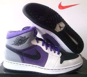New Nike iD Jordan Alpha 1 Black/Purple White sz 8.5  
