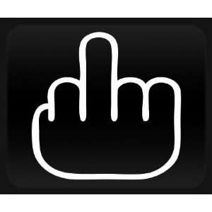 Middle Finger White Sticker Decal