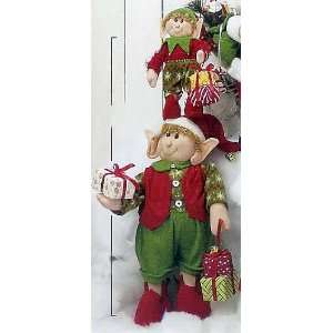  Set Of 2 Plush 40 Happy Christmas Elf With Child And 