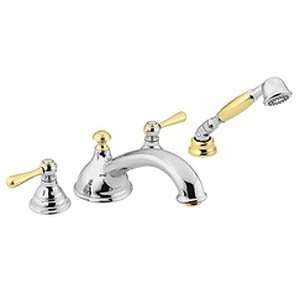  Moen Chrome/Brass Kingsley Roman Tub Faucet with Hand 