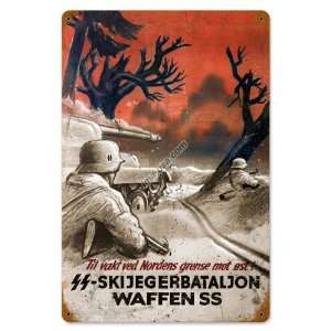  German WW2 Vintage Metal Sign Skijegerbataljon 
