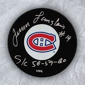  JUNIOR LANGLOIS Montreal Canadiens SIGNED Hockey Puck 