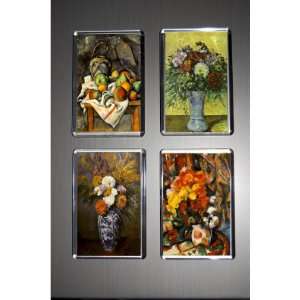  Gift Boxed Set of 4 Fridge Magnets Cezanne Still Life 