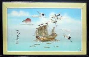 Chinese Sea Shell Art Mother of Pearl Inlay Art 24x37  