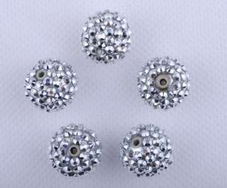 Wholesale 10pcs Rhinestone crystal Ball flash light bangle Beads m016 
