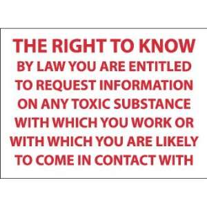  SIGNS THE RIGHT TO KNOW BY LAW YOU ARE ENTITLE