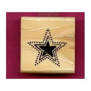  Neon Star Rubber Stamp on 2 X 2 Wood Block Arts, Crafts & Sewing