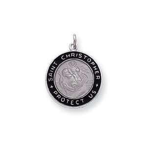  Sterling Silver Enameled St. Christopher Medal Jewelry