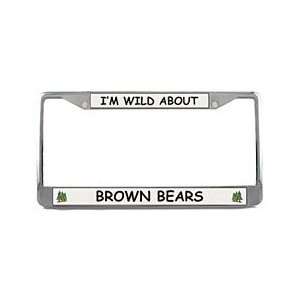  Brown Bear License Plate Frame (Chrome) Patio, Lawn 