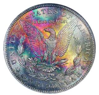1885 o NGC MS64 Rainbow Toned Morgan Dollar N/R  