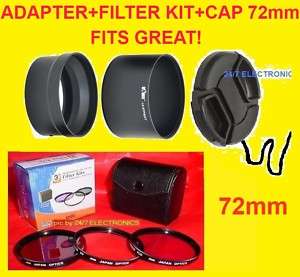 LENS ADAPTER+FILTER KIT+CAP 72mm FUJI S3200 HD FinePix  