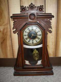   Gingerbread Clock Shelf Mantel Black Forest Unusual w/ Pendulum LOOK