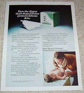 1974 Kimbies Diapers baby Mom Diaper Vintage PRINT AD  