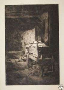 Mortimer Menpes The Cradle Pencil Signed Etching  