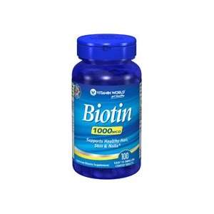  Biotin 1000 mcg 1000 mcg. 100 Tablets Health & Personal 