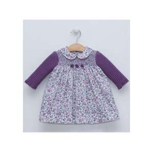  Toddler Girl Purple and Multicolor Floral Print Dress 