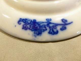 Antique China Cashmere Flow Blue Desert Plate  Very Deep Color Perfect 