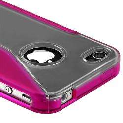 Hot Pink S Shape TPU Skin Case Protector for Apple iPhone 4S 