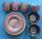   JC Penny Artesia Spice dinneware set for 3 stoneware plate cup bowl