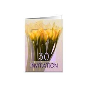   30th Birthday Party Invitation   Cream Calla Lilies Card Toys & Games