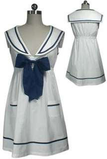 Short Sailor Dress Navy White Costume Rockabilly Tunic  