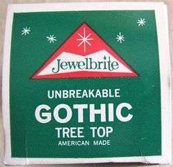 Vintage JEWELRITE Unbreakable GOTHIC TREE TOPPER 60s  