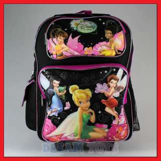 Disney Tinkerbell 16 Large Black Rolling Backpack  