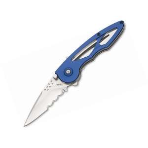 Buck Knives Rush Midnight Blue Serrated Edge Single Blade Pocket Knife 