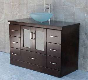 48 Bathroom Vanity Cabinet Vessel Sink Wood Faucet MGS  