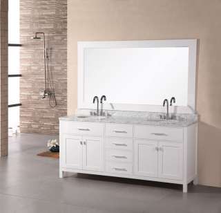   Element London 72 Pearl White Finish Double Sink Vanity Set  