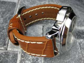 BIG GATOR 24mm LEATHER STRAP Band fit PANERAI Buckle 24  