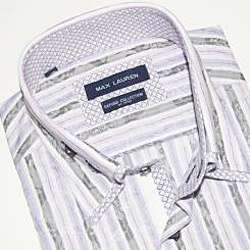 Max Lauren by BRIO Mens Striped Fashion Dress Shirt  