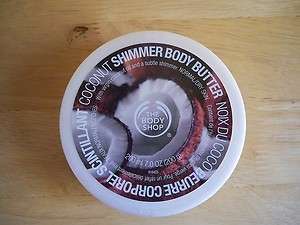 THE BODY SHOP COCONUT SHIMMER BODY BUTTER LARGE 7 OZ.  
