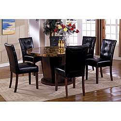 Belgium 7 piece Dinette Set with Faux Marble Granite Top   
