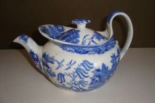SUPERB QUALITY WEDGWOOD WILLOW PATTERN BLUE & WHITE TEA POT. http 