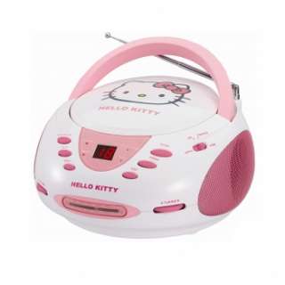 HELLO KITTY CD PLAYER BOOMBOX AM/FM STEREO RADIO w/ DYNAMIC SPEAKERS 